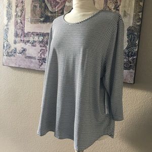 Workshop Republic Clothing Striped 3/4 Sleeve 3X